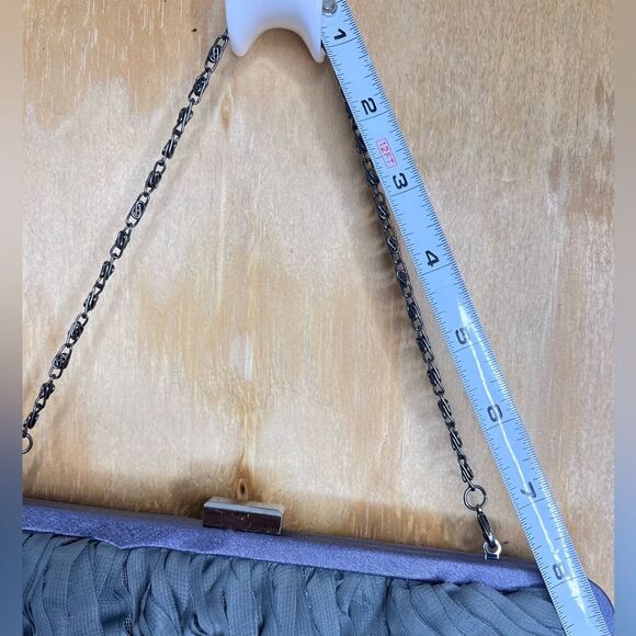 Rare Nite Bags by Carlo Fellini Elegant Grey Ruffled Clutch Evening Cocktail - Picture 9 of 11